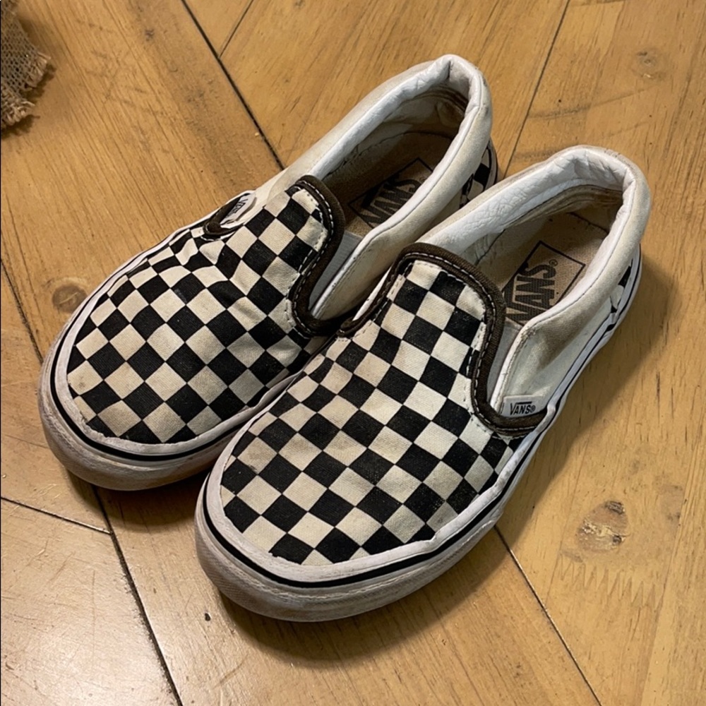 Vans checker black and white classic slip 1 kids